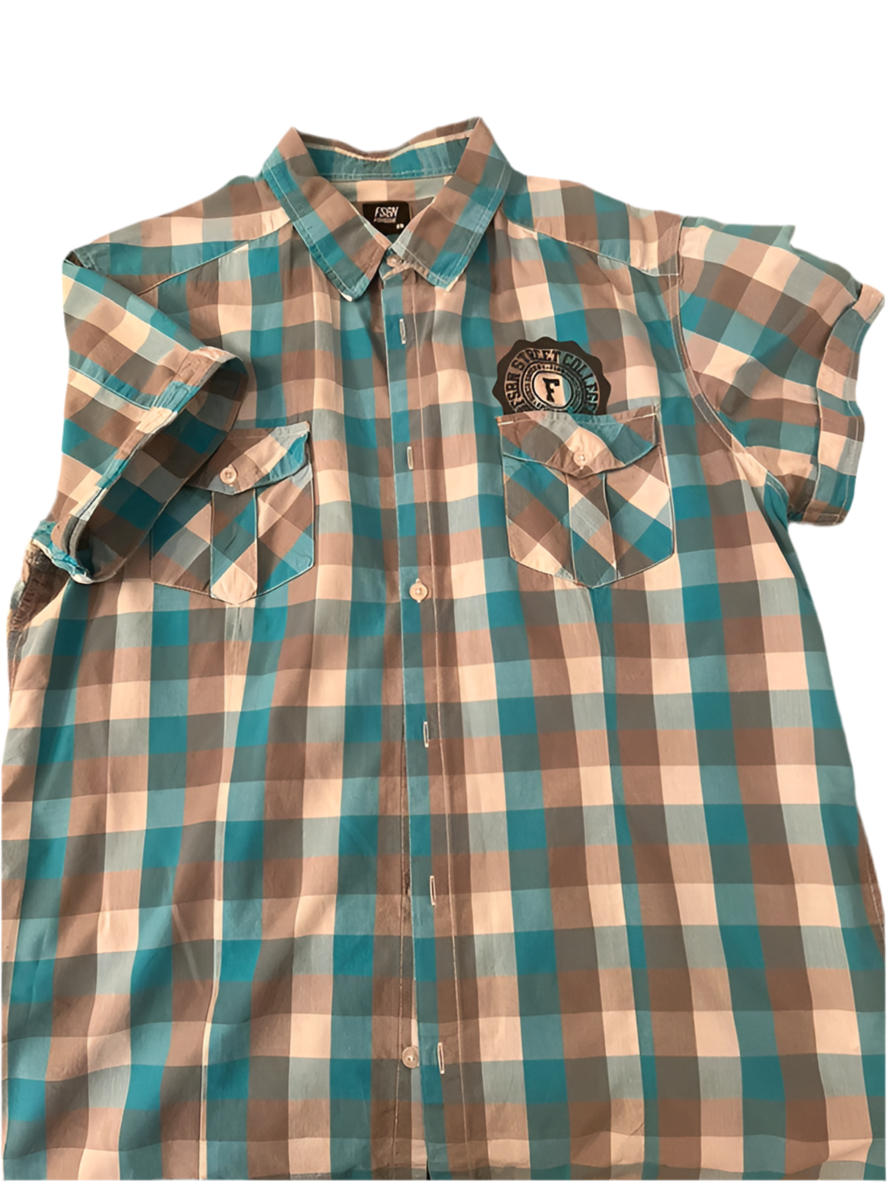 Camicia Uomo Manica Corta Fishbone Xl