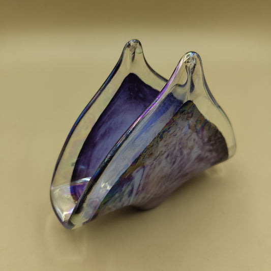 Porta tovaglioli in vetro di Murano - viola madreperla