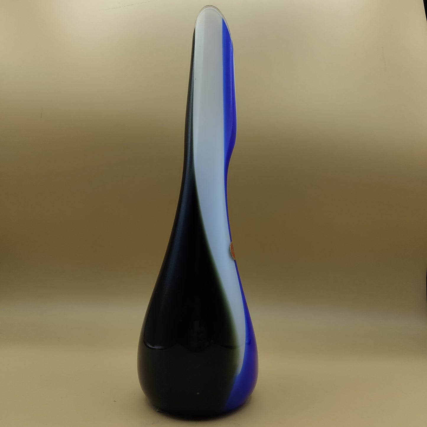 Vaso / brocca in vetro di Murano - bianco blu nero