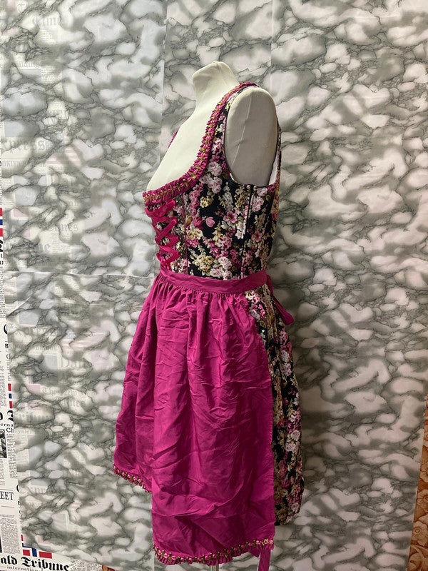 Vestito Tirolese Con Grembiule Fucsia Tg L