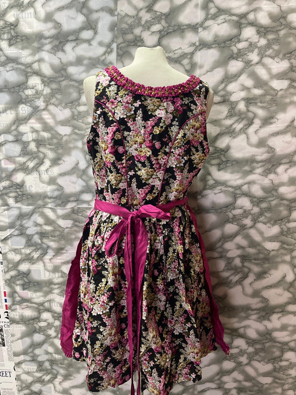Vestito Tirolese Con Grembiule Fucsia Tg L