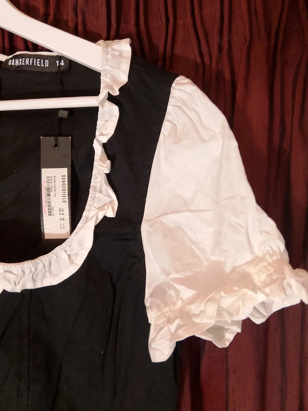 Camicia Tirolese Nera Bianca Dangerfield Nuova L/xl