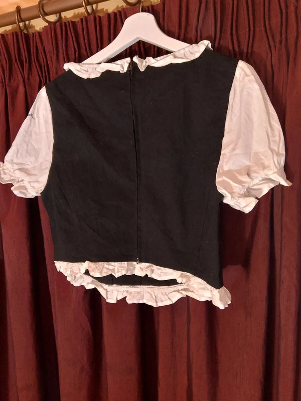 Camicia Tirolese Nera Bianca Dangerfield Nuova L/xl