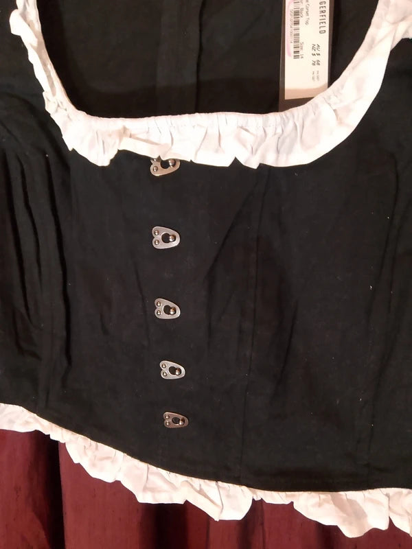 Camicia Tirolese Nera Bianca Dangerfield Nuova L/xl