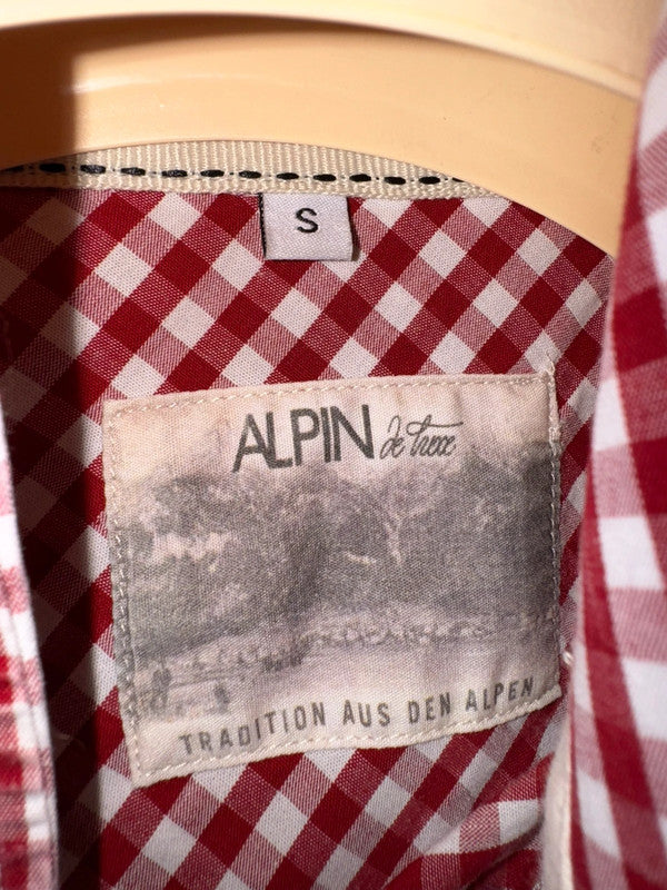 Camicia Uomo Tirolese S Bianca E Rossa Manica Corta