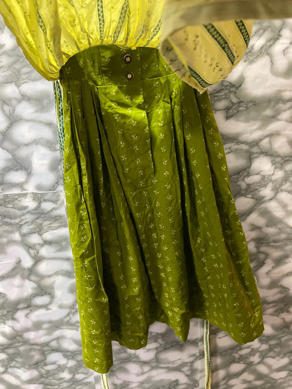 Vestito Tirolese Con Grembiule Verde Xxs Donna