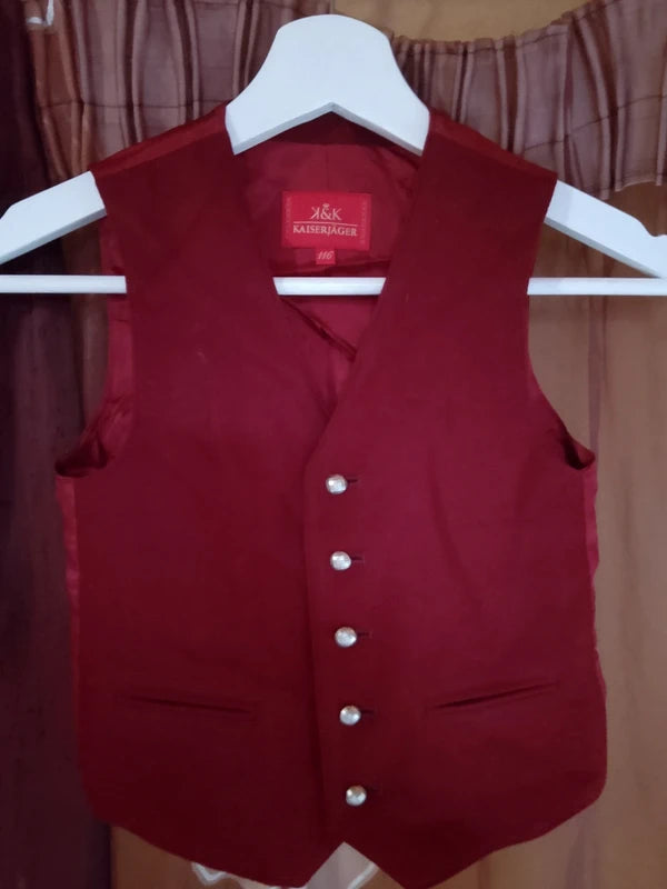Gilet Tirolese Rosso Bimbo 4-6 Anni
