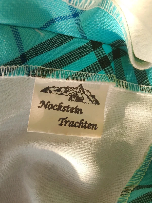 Vestito Tirolese Nero Verde Scozz Nockstein Trachten S Con Grembiule
