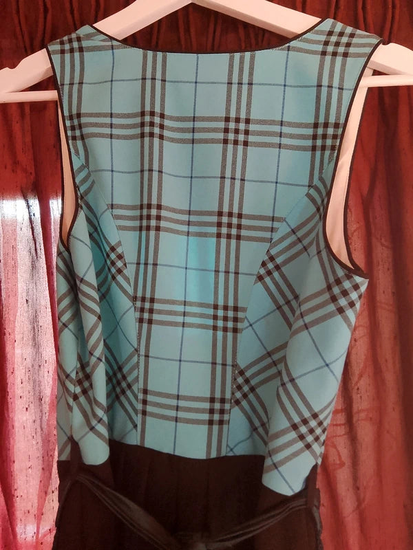 Vestito Tirolese Nero Verde Scozz Nockstein Trachten S Con Grembiule