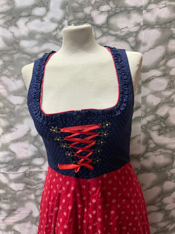 Vestito Tirolese Rosso Blu Tg. L