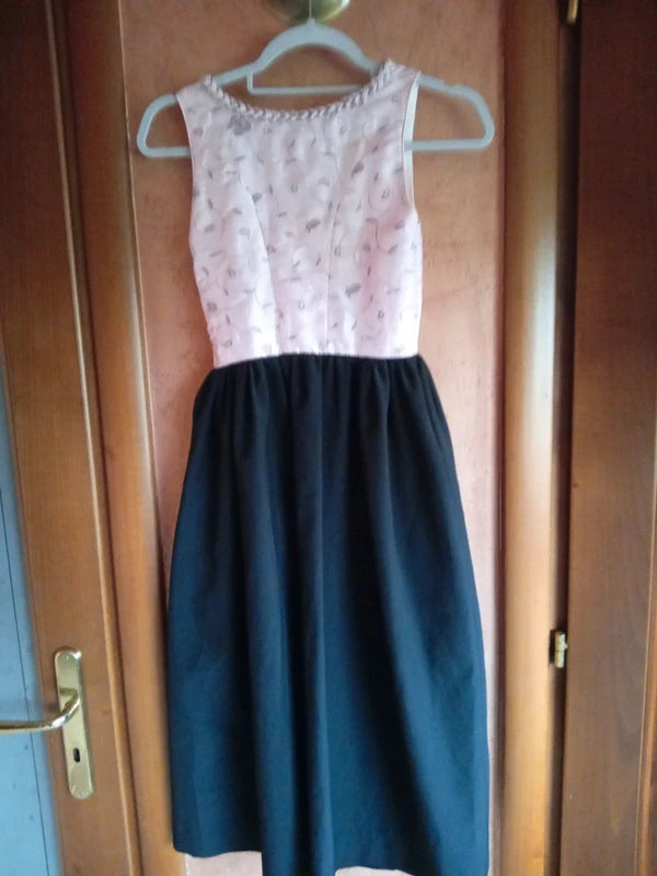 Vestito Tirolese Rosa Nero Bimba 8-9 Anni Edelheiss