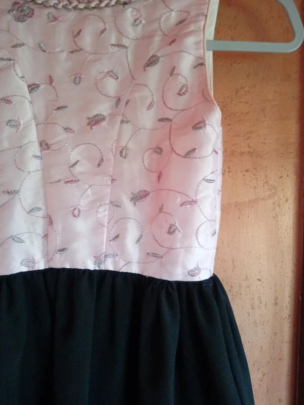 Vestito Tirolese Rosa Nero Bimba 8-9 Anni Edelheiss