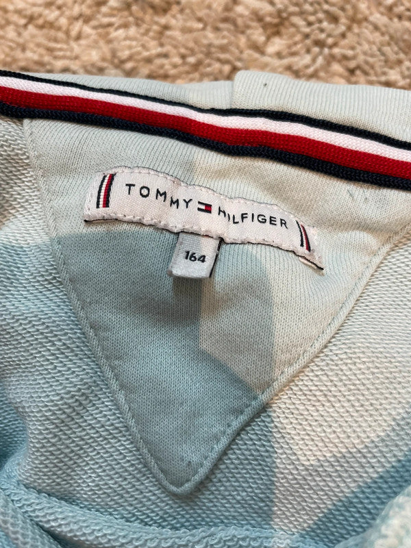 Felpa Donna Tommy Hilfiger Xs Azzurra Con Stampa Olografica