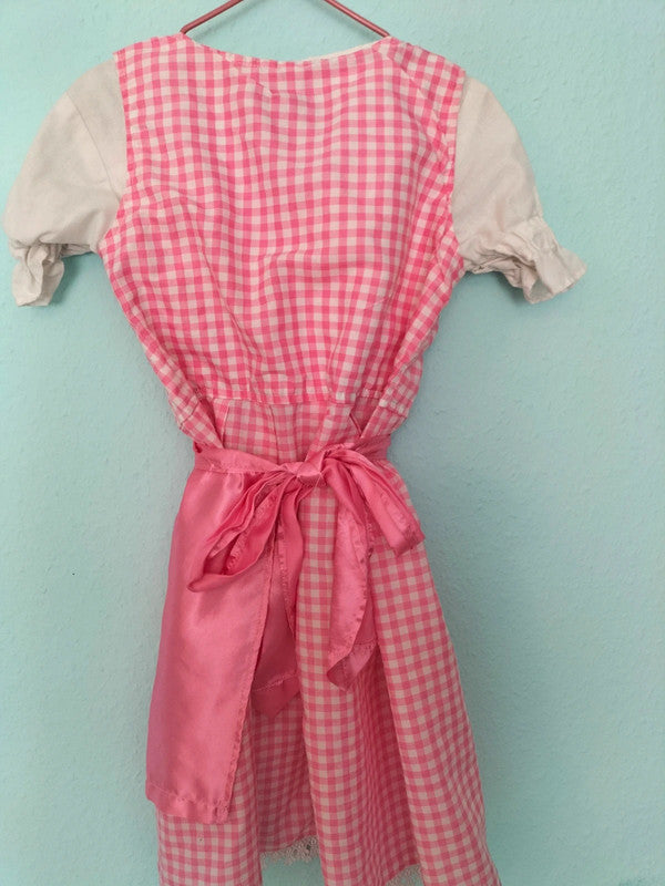 Vestito Tirolese 7-8 Anni Con Camicia E Grembiule Rosa