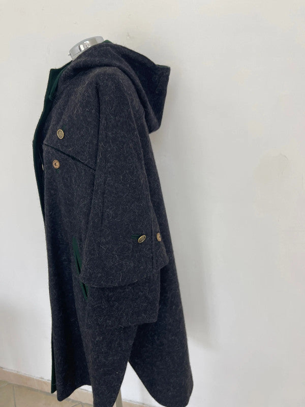 Mantella Tirolese Loden Da Donna In Pura Lana Tg. S/m By H. Moser