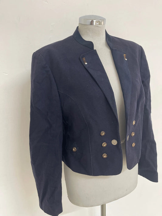 Giacca Donna Tirolese In Pura Lana Blu Tg. L