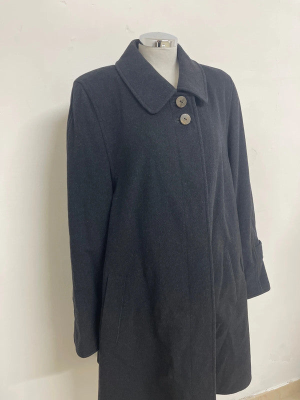 Cappotto Loden Nero Donna Tirolese Steinbock Lana E Caschmere Xl