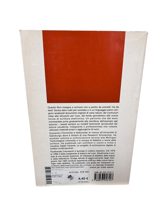 Manuale Di Scrittura. Domenico Fiormonte, Ferdinanda Cremascoli
