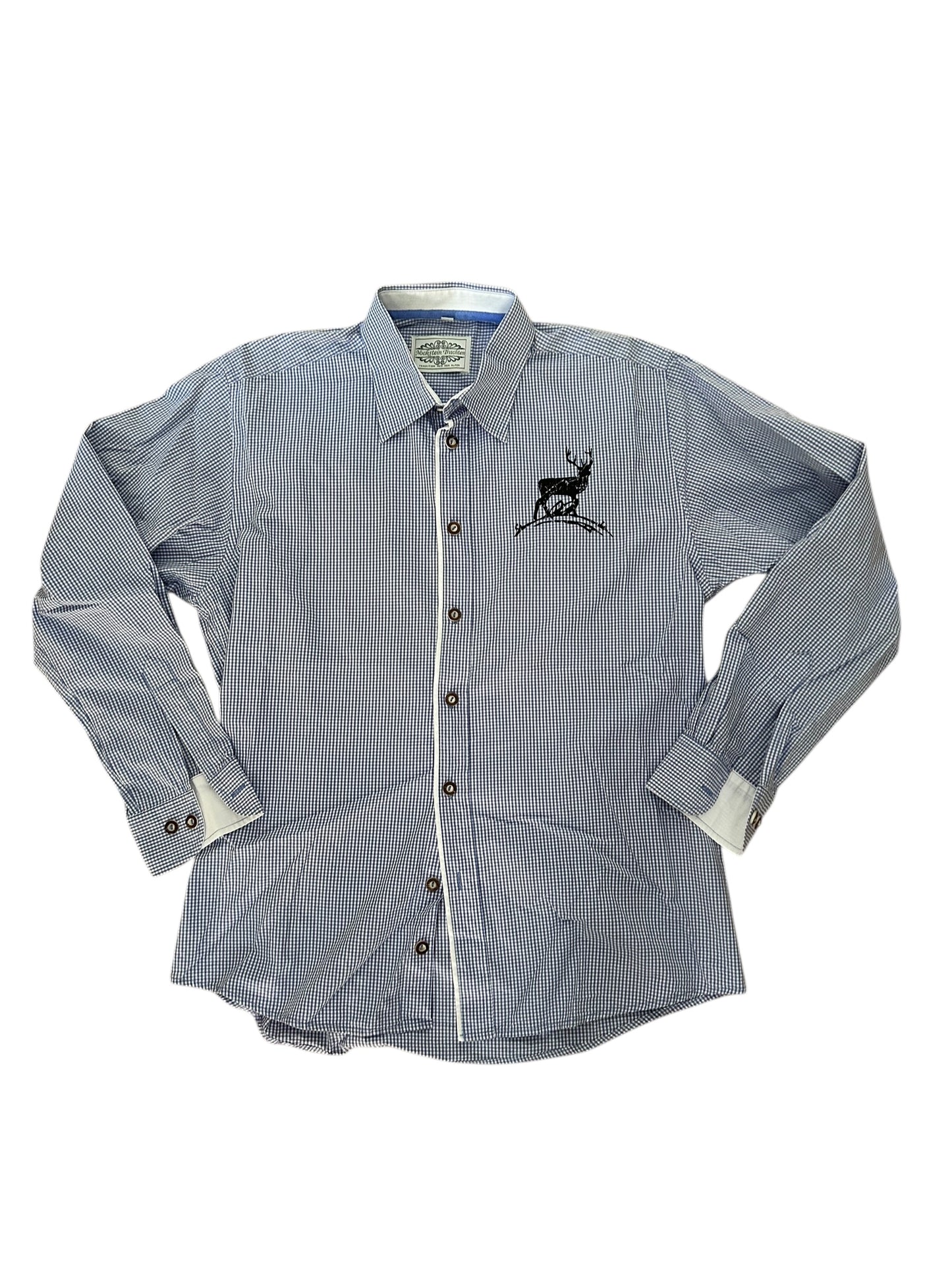 Camicia Uomo Tirolese Manica Lunga Con Cervo L Nockstein Trachten
