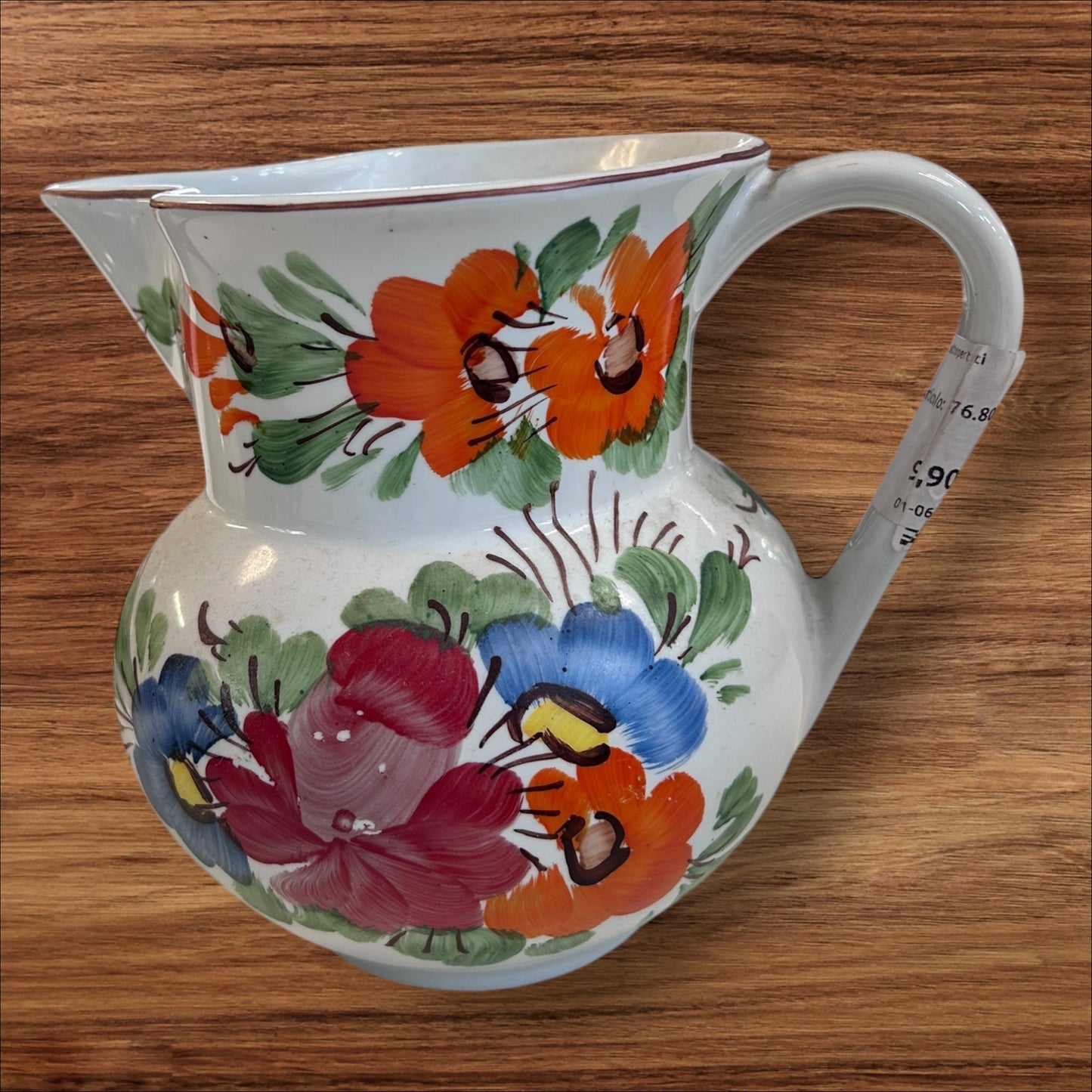 Caraffa Dipinta A Mano Con Fiori