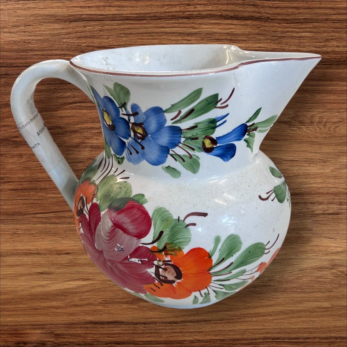 Caraffa Dipinta A Mano Con Fiori