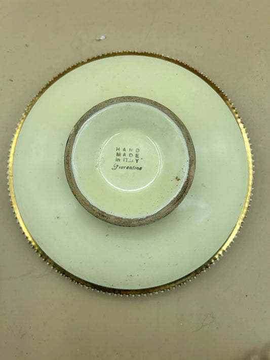 Posacenere In Ceramica Manifatture Fiorentine Con Disegni In Oro