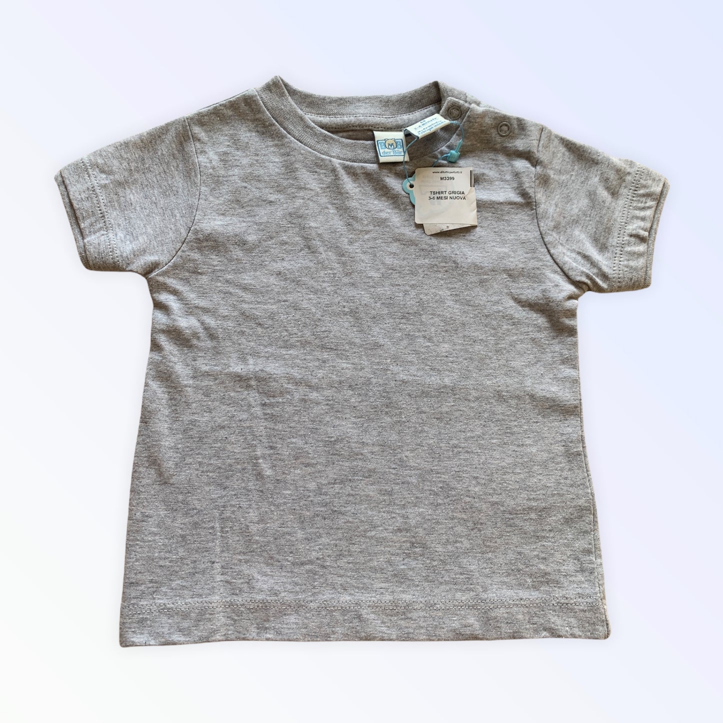 T-shirt Grigia Bob Der Bär 3-6 Mesi Nuova Bimbo