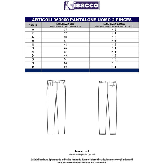Pantaloni Uomo Nero Con 2 Pinces Isacco 063200 Tg . 44 Nuovi
