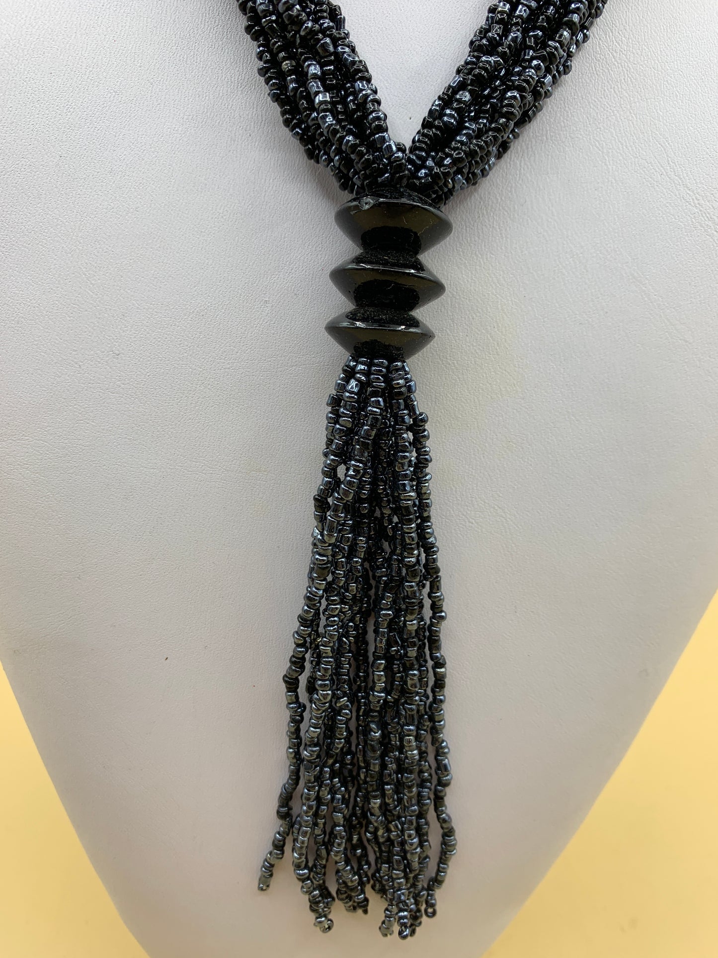 Knotted beaded necklace