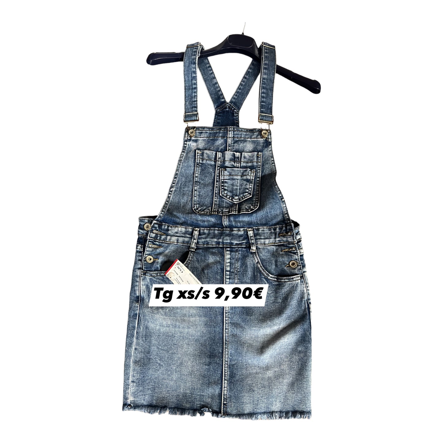 Gonna salopette in jeans donna tg. XS