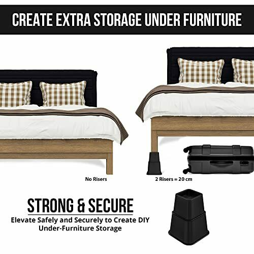 Utopia Bedding Alzata Regolabile per letti e divani- 8 Pezzi: 4 Alti e 4 Corti