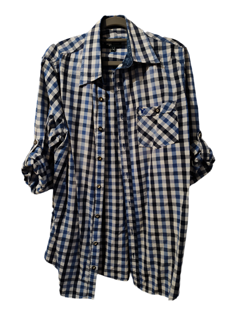 Camicia Tirolese Uomo Bianca Blu S Alpenfeeling