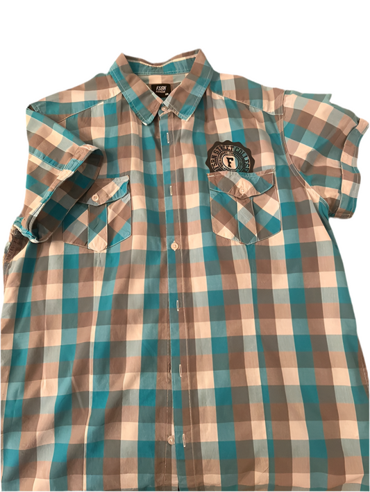 Camicia Uomo Manica Corta Fishbone Xl