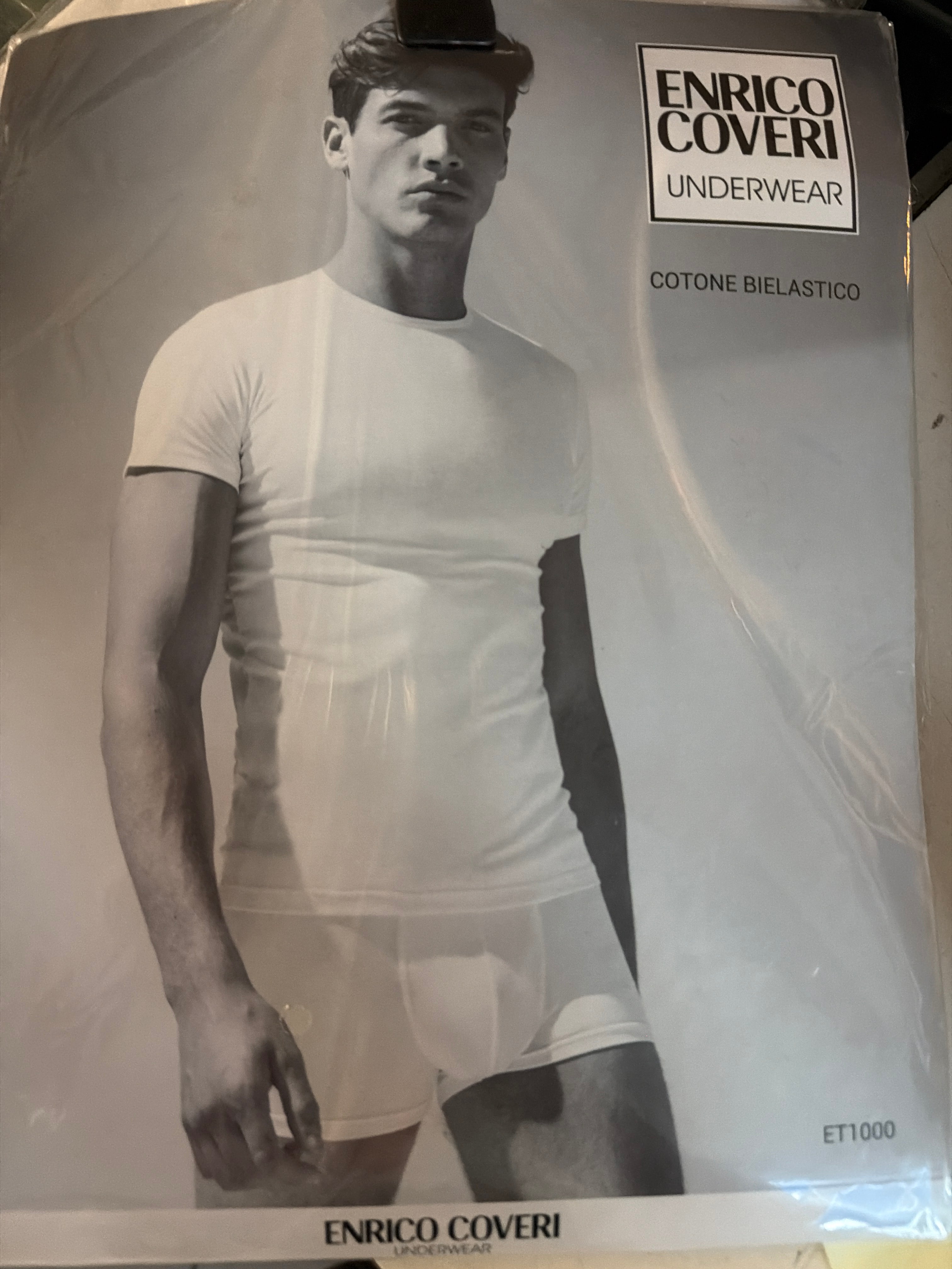 Enrico Coveri  T-shirt Uomo Mezza Manica Girocollo Cotone Bielatico Art Et1000 Tg. 3/s