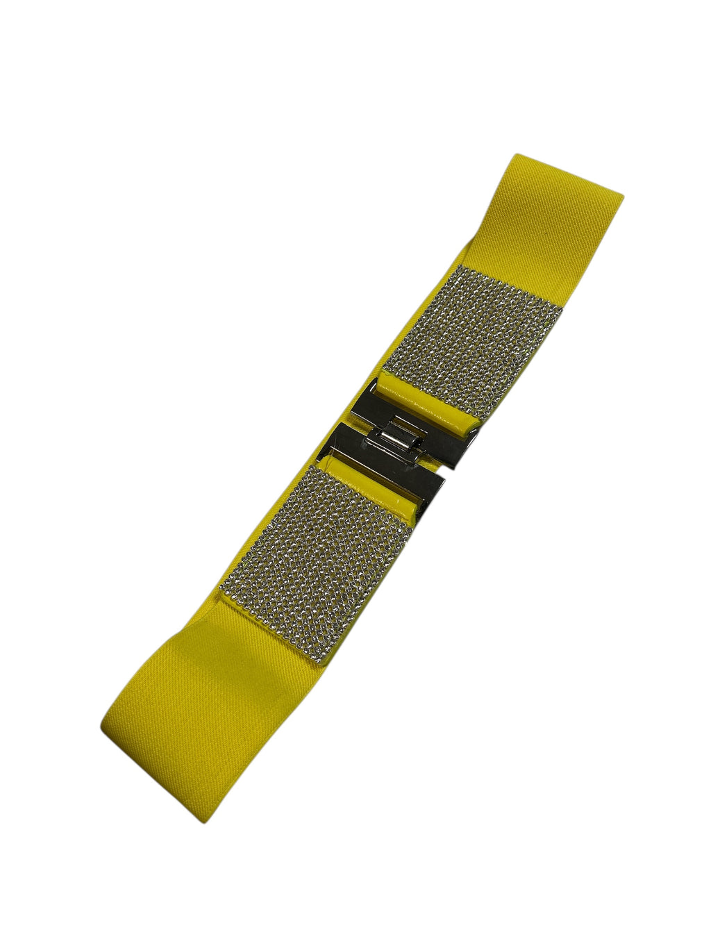 Cintura Elastica Gialla Con Strass Nuova