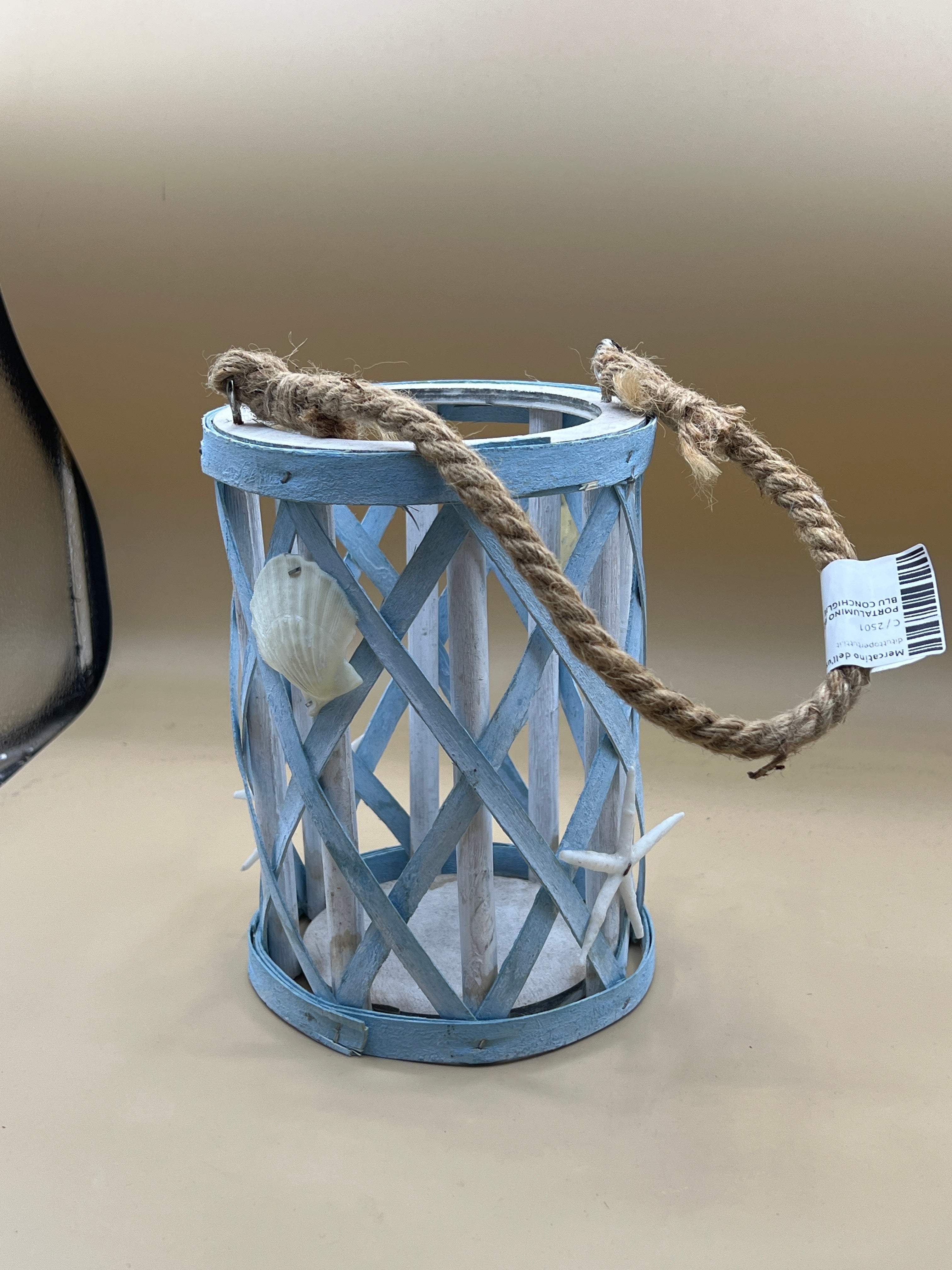 Portalumino Bco Blu Conchiglie