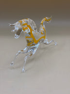 Cavallo In Vetro Di Murano Trasparente Giallo