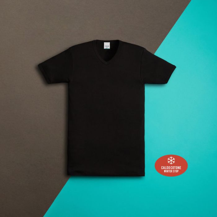 Maglia Intima Caldo Cotone Nuova Fragi Uomo Tg. 3/s Nero