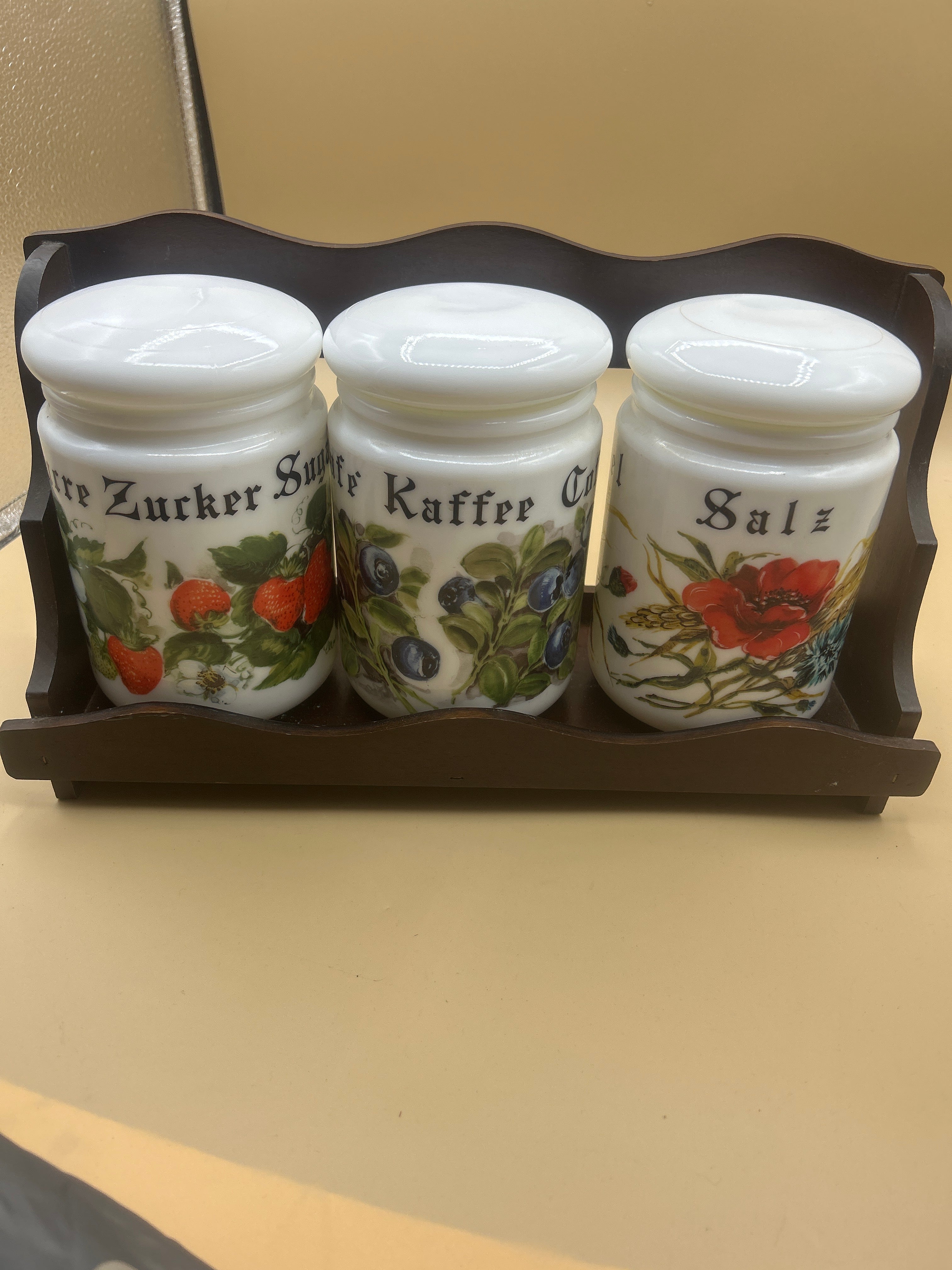 Mensolina Con Tre Vasi Sale Caffe Zucchero Vintage