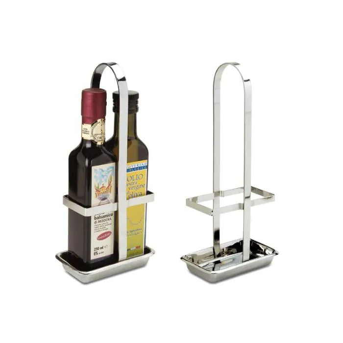 Ilsa Stand Olio-aceto Per Bottiglie Quadrate In Acciaio Inox Cl 25