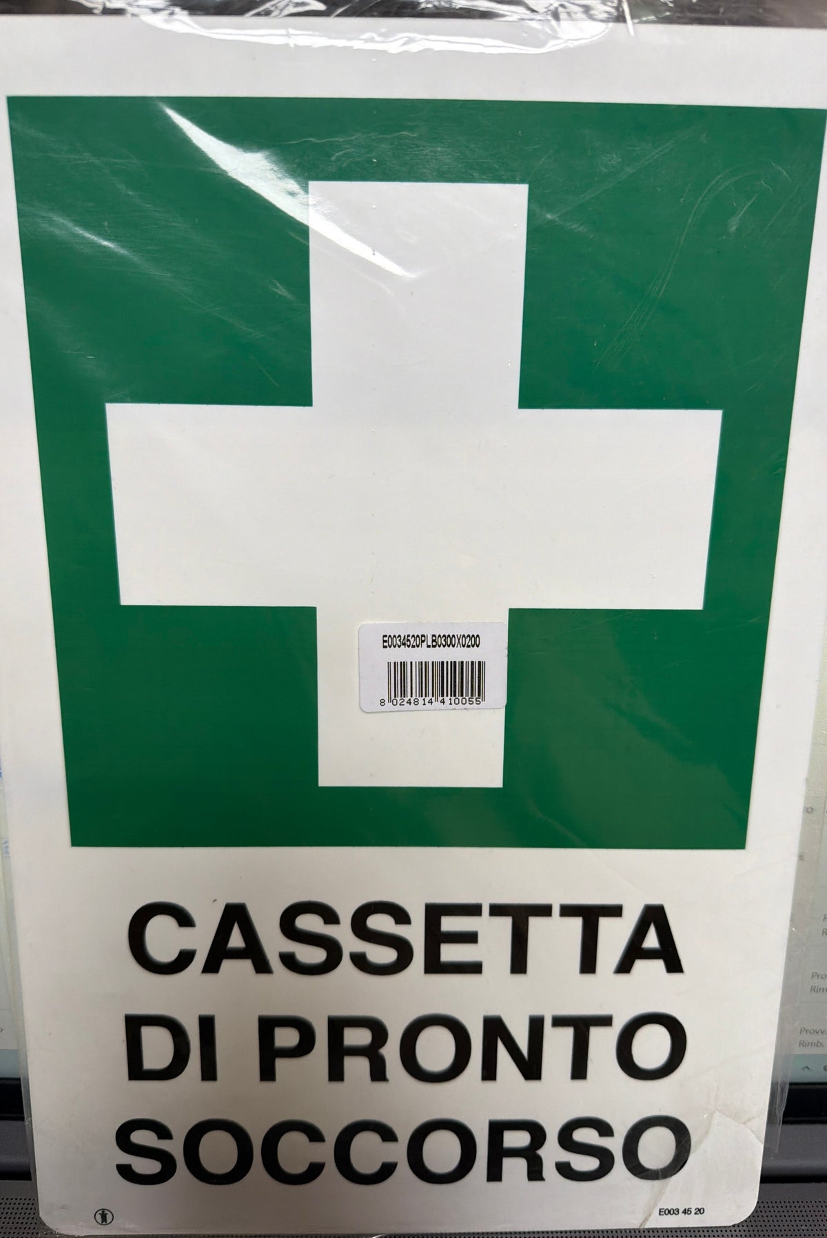 Cartello Segnaletico Cassetta Di Pronto Soccorso E003 45 20 Cm 20x30 Pvc