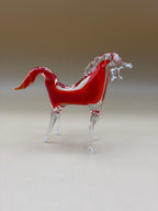 Cavallo In Vetro Di Murano Rosso