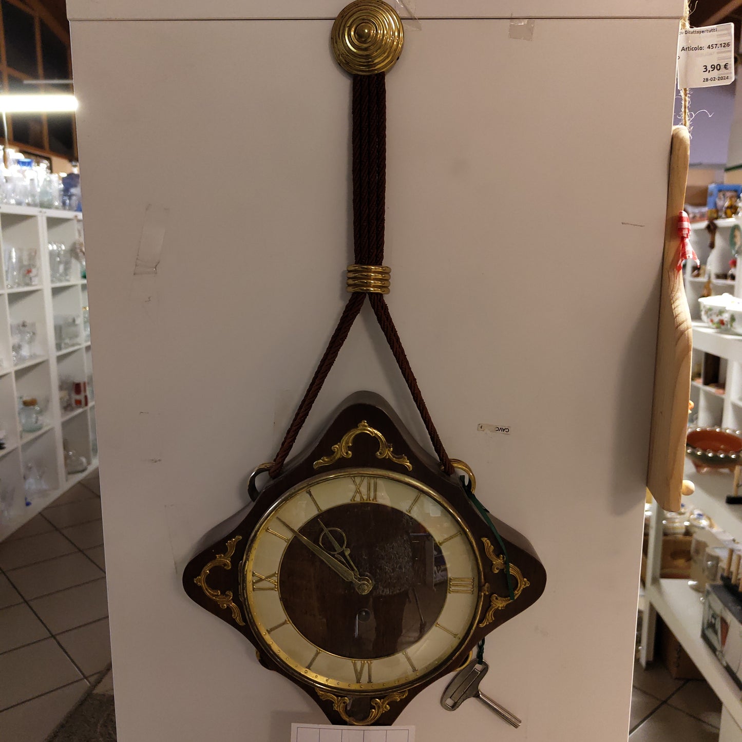 Orologio da parete anni 50-60 a carica manuale - funzionante