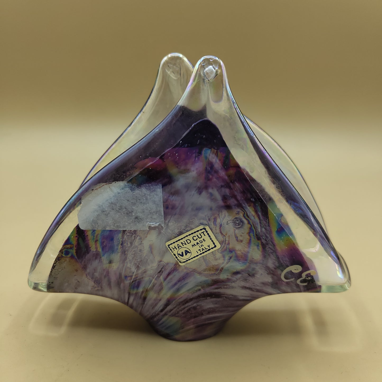 Murano glass napkin holder - purple mother of pearl