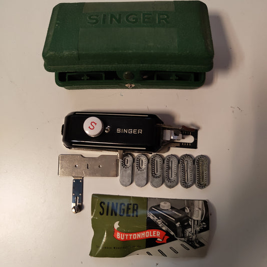 Singer buttonholer - portable sewing machine accessory for buttons