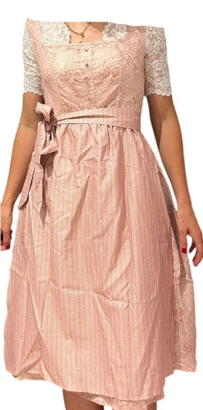 Vestito Tirolese Donna Rosa S Con Cinturina