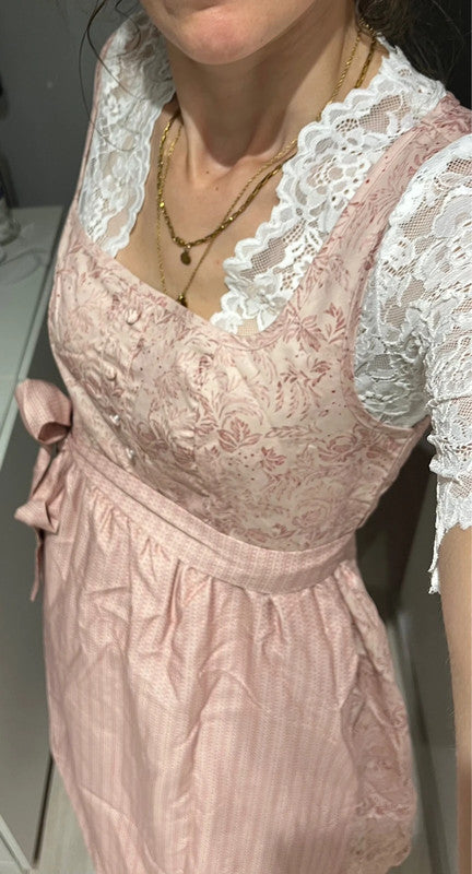 Vestito Tirolese Donna Rosa S Con Cinturina