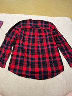 Camicia Donna Scozzese Rossa Felpata Amisu L