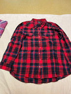 Camicia Donna Scozzese Rossa Felpata Amisu L