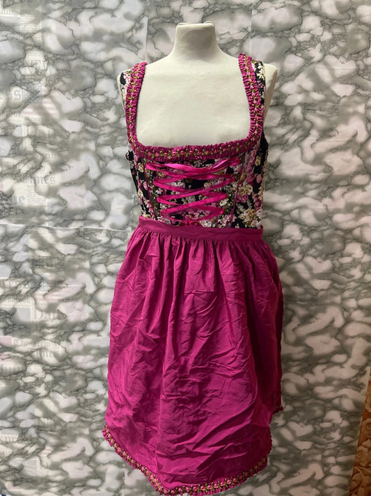 Vestito Tirolese Con Grembiule Fucsia Tg L